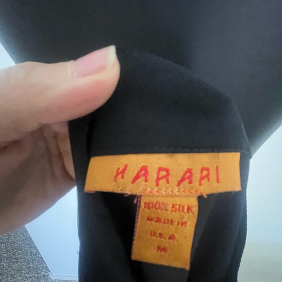 Chic Harari Black & Orange Lily Print Long Sleeve Blouse - Picture 7 of 7